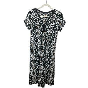 Acrobat Ikat Silk Midi Dress Sz. S